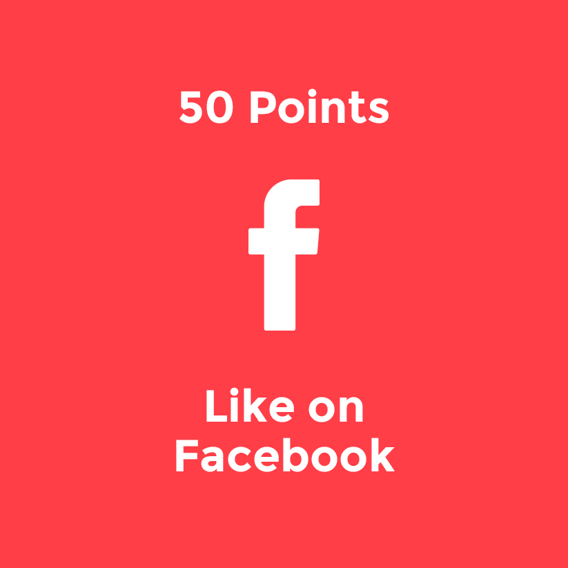 50 points for following on facebook