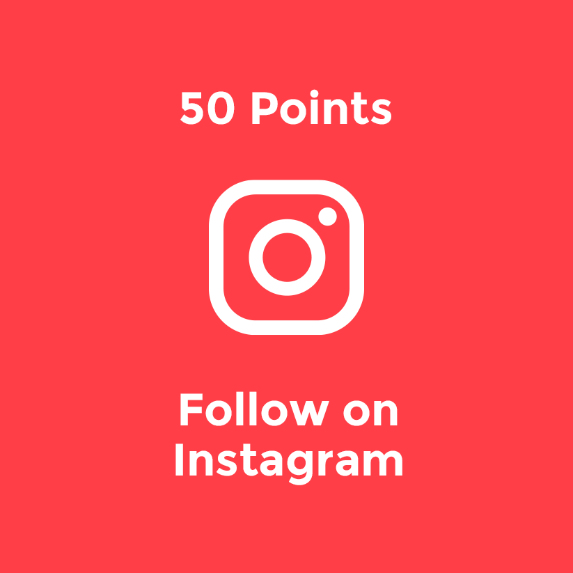50 points for following instagram