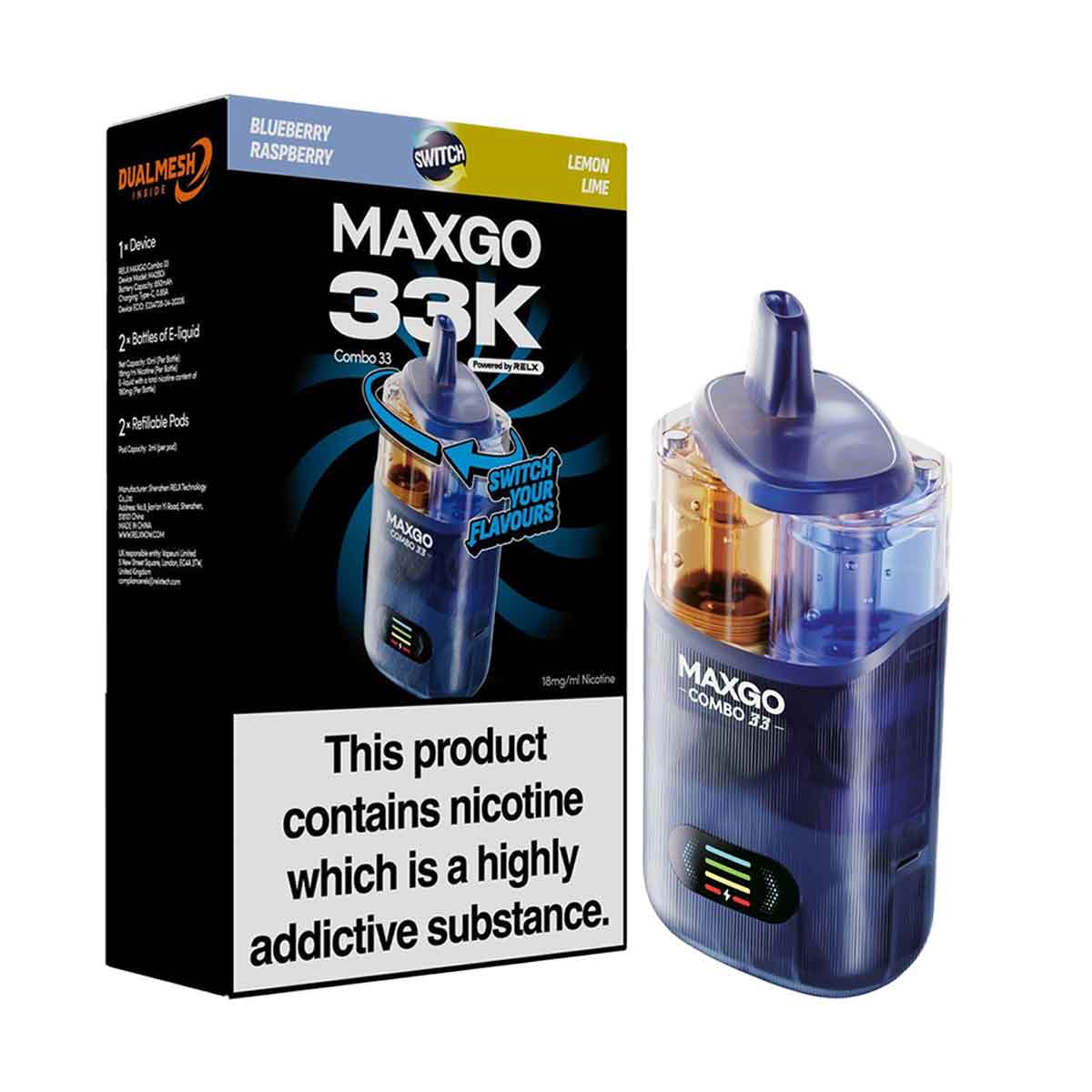 RELX MaxGo Combo 33k Prefilled Vape Kit