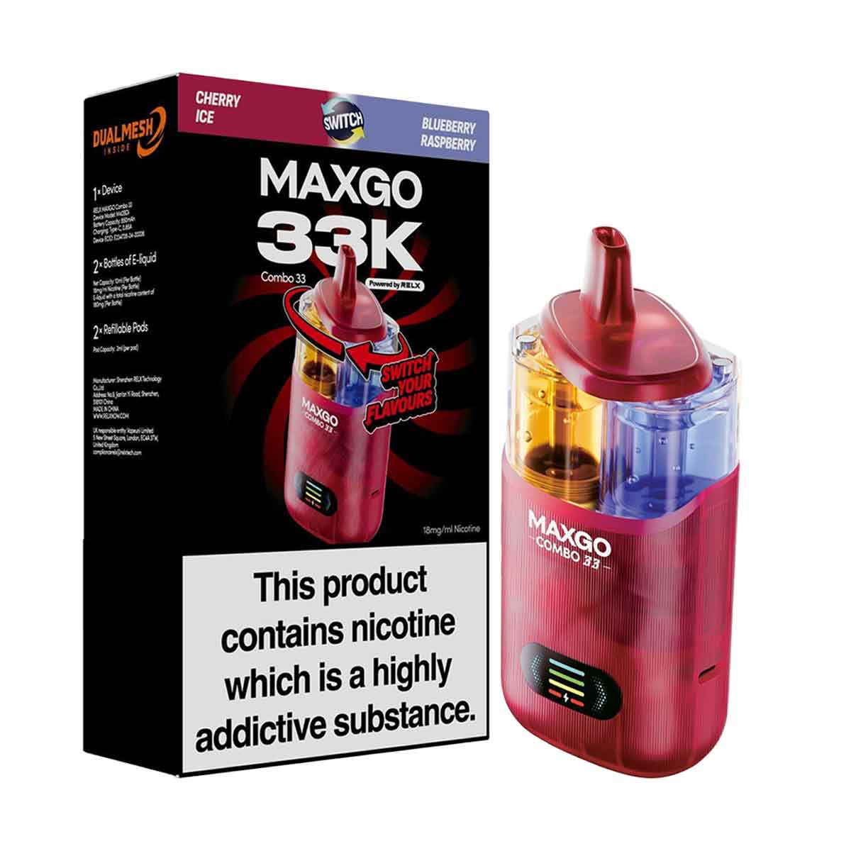RELX MaxGo Combo 33k Prefilled Vape Kit