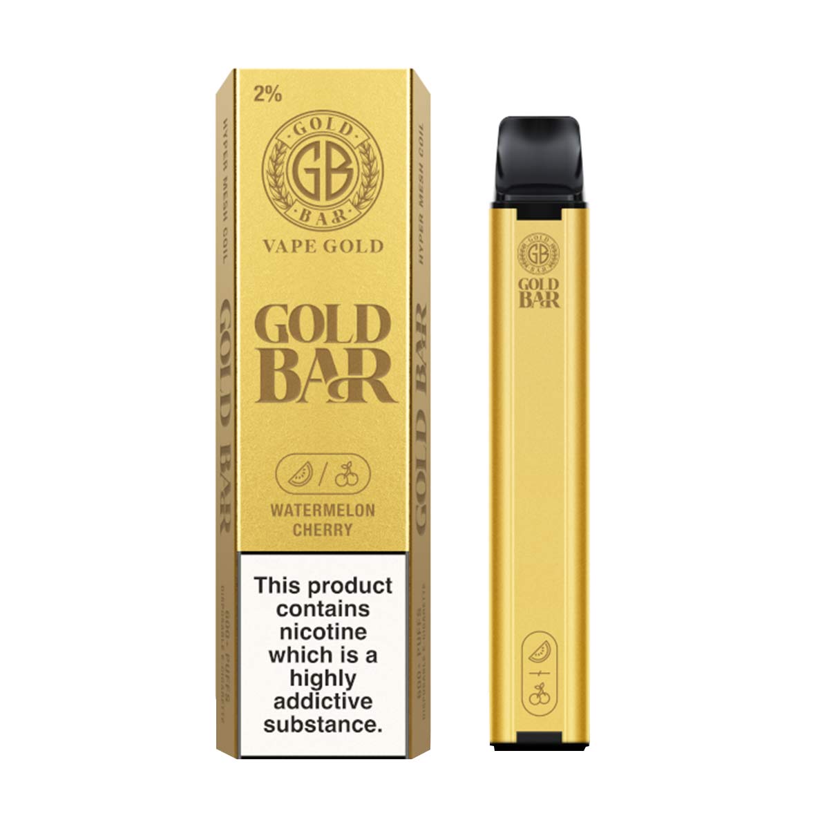 Watermelon Cherry gold bar 600 disposable vape