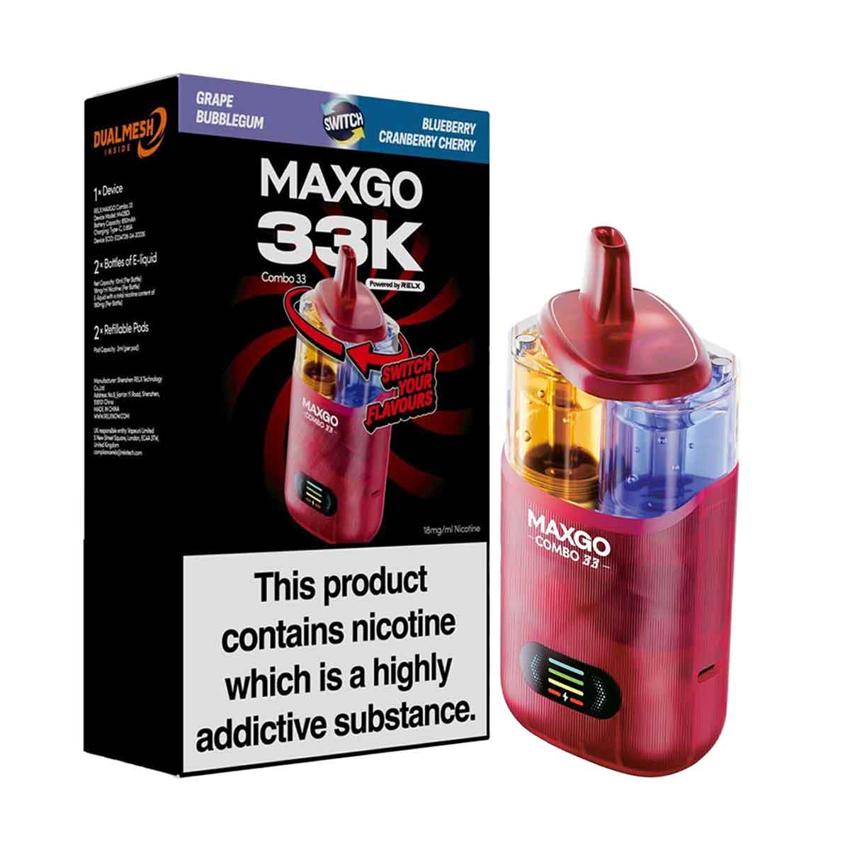 RELX MaxGo Combo 33k Prefilled Vape Kit
