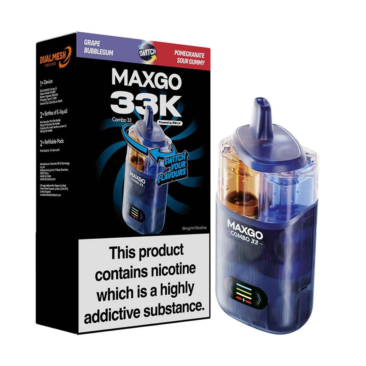 RELX MaxGo Combo 33k Prefilled Vape Kit