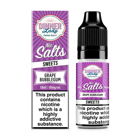 Grape Bubblegum dinner lady Sweets nic salts 10ml