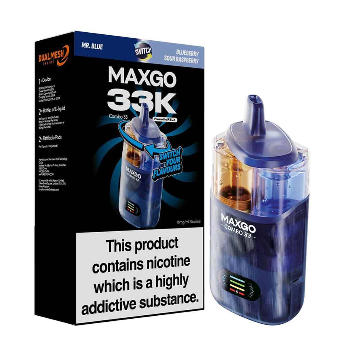 RELX MaxGo Combo 33k Prefilled Vape Kit