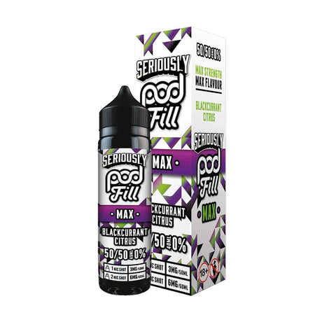 Blackcurrant Citrus 50/50 Seriously Pod Fill Max shortfill e liquid