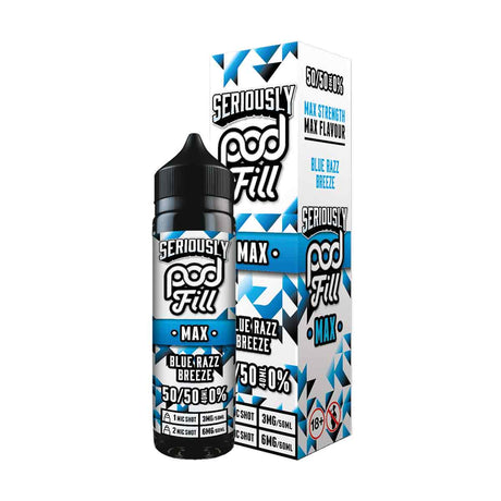 Blue Razz Breeze 50/50 Seriously Pod Fill Max shortfill e liquid