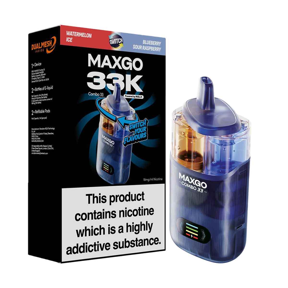 RELX MaxGo Combo 33k Prefilled Vape Kit