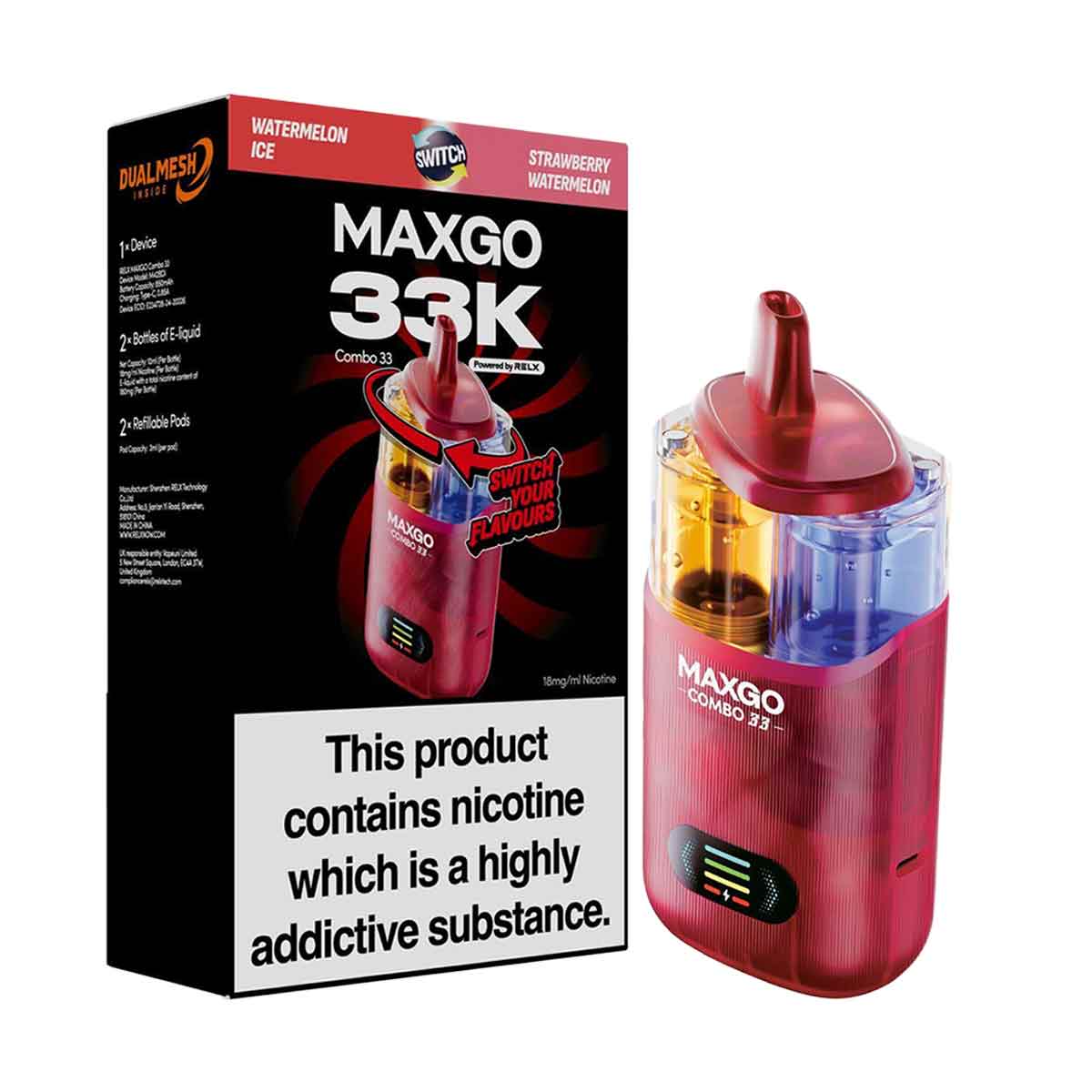 RELX MaxGo Combo 33k Prefilled Vape Kit