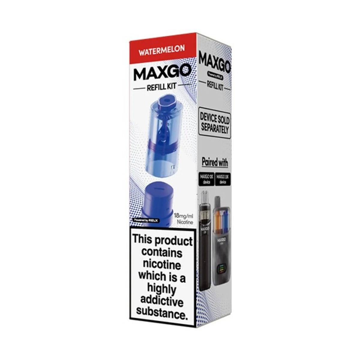 Relx MaxGo Combo Prefilled Pods + Refill Container