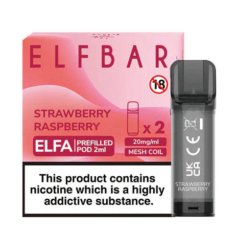 Strawberry Raspberry elf bar elfa pre filled vape pods