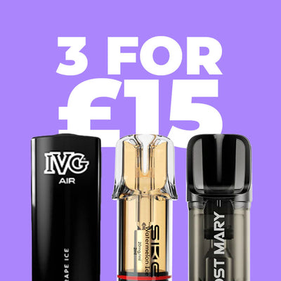 Mix & Match 3 for £15 Prefilled Pods