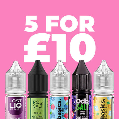 Mix & Match 5 For £10 Nicotine Salts