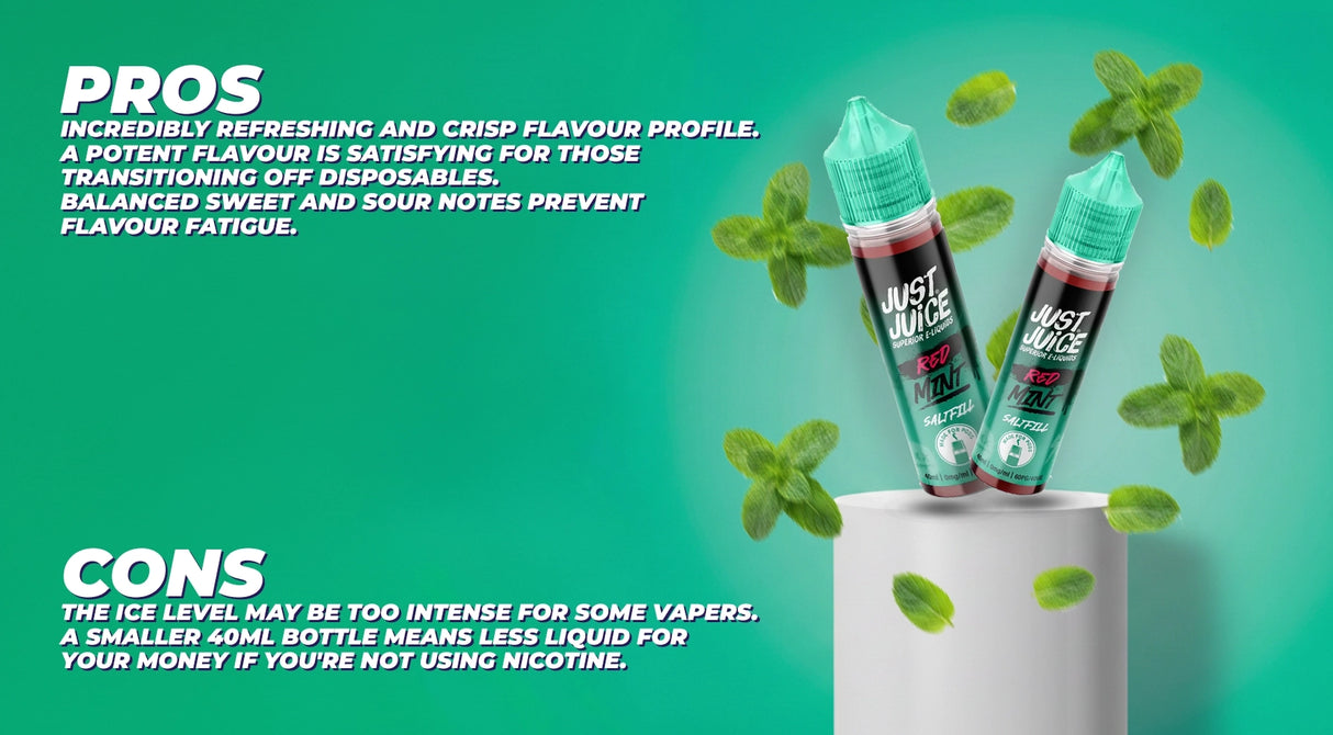 Red Mint Just Juice Bar Saltfill Shortfill E-liquid 40ml