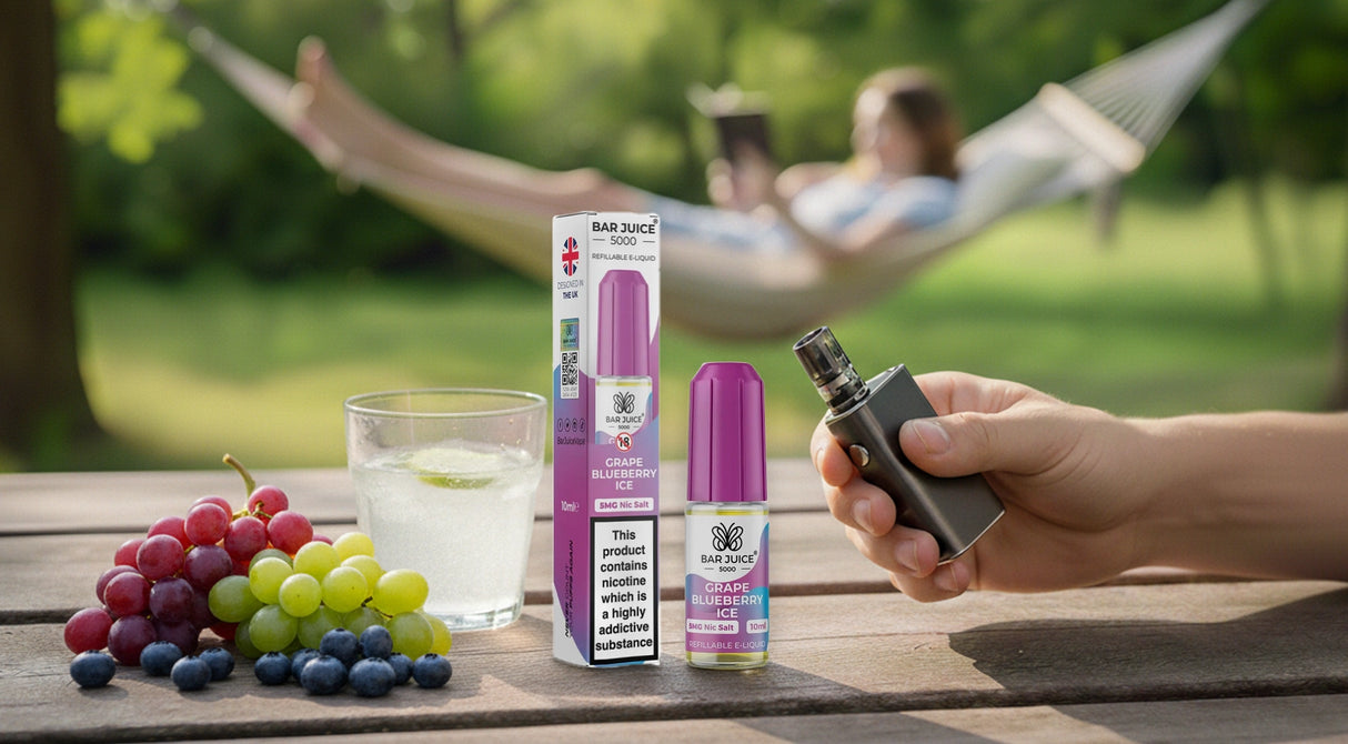 Bar Juice 5000 Grape Blueberry Ice Nic Salt | Premium 10ml E-Liquid | Grey Haze UK Bar Juice 5000 Grape Blueberry Ice Nic Salt | Premium 10ml E-Liquid | Grey Haze UK