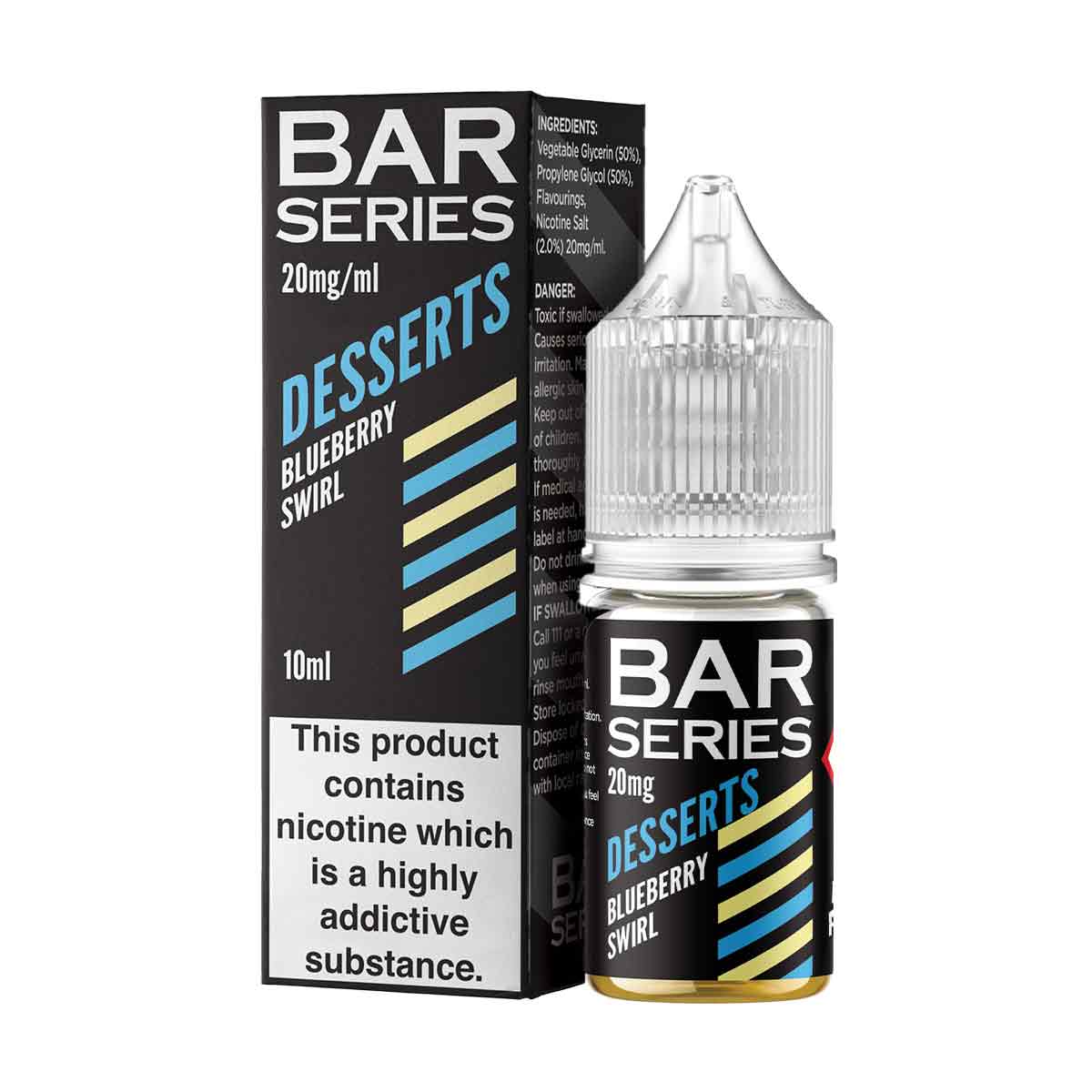 Blueberry Swirl bar series Desserts nic salts e liquid 10ml/20mg