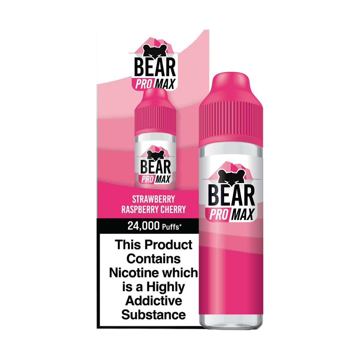 Strawberry Raspberry Cherry 75ml incl. 4x Nic Shots by Bear Pro Max | Grey Haze UK Strawberry Raspberry Cherry 75ml incl. 4x Nic Shots by Bear Pro Max | Grey Haze UK