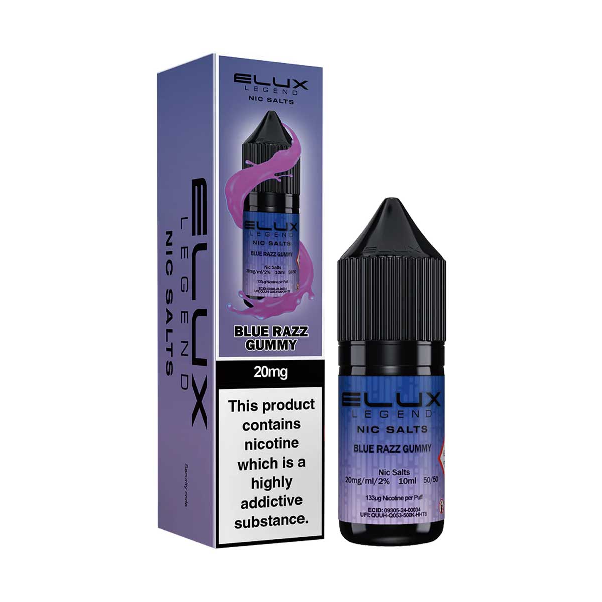 Blue Razz Gummy Elux Legend Nic Salts