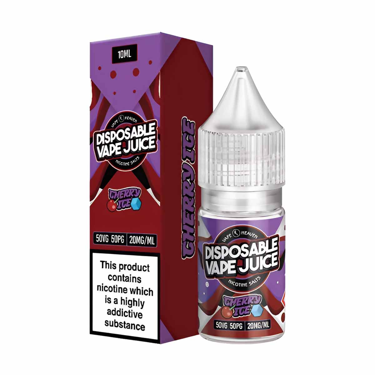 Cherry Ice Vape Heaven Disposable Vape Juice 10ml Nic Salts