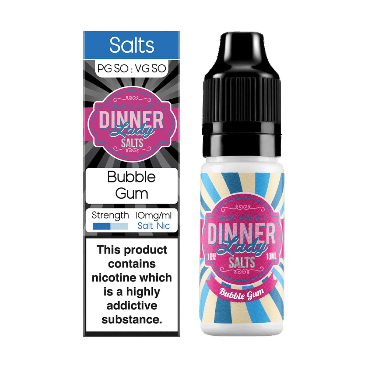 Bubblegum dinner lady salts nic salts 10ml/10mg