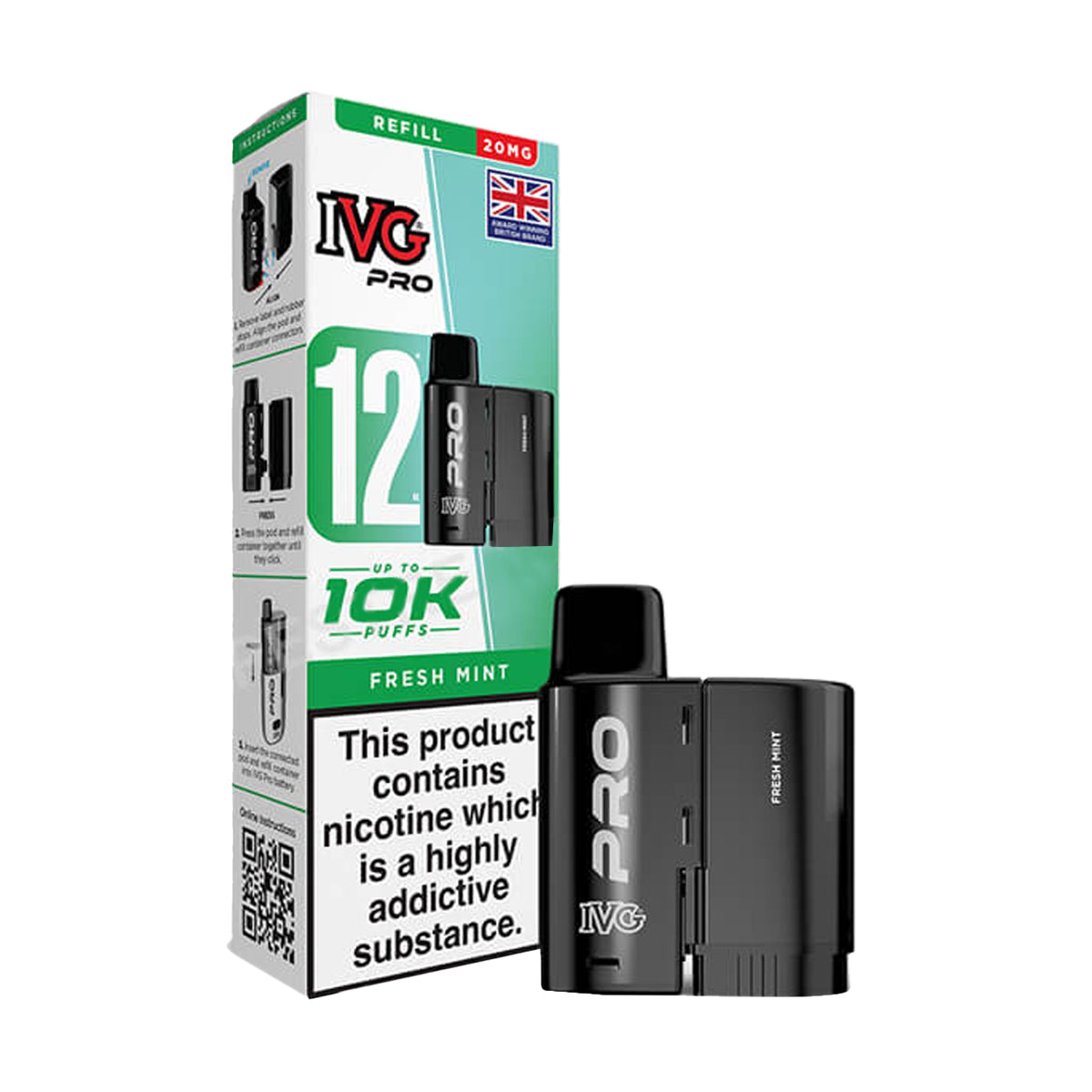 IVG Pro 12 Prefilled Pods + Refill Containers | 6.99 | 10,000 Puffs | Grey Haze UK IVG Pro 12 Prefilled Pods + Refill Containers | 6.99 | 10,000 Puffs | Grey Haze UK