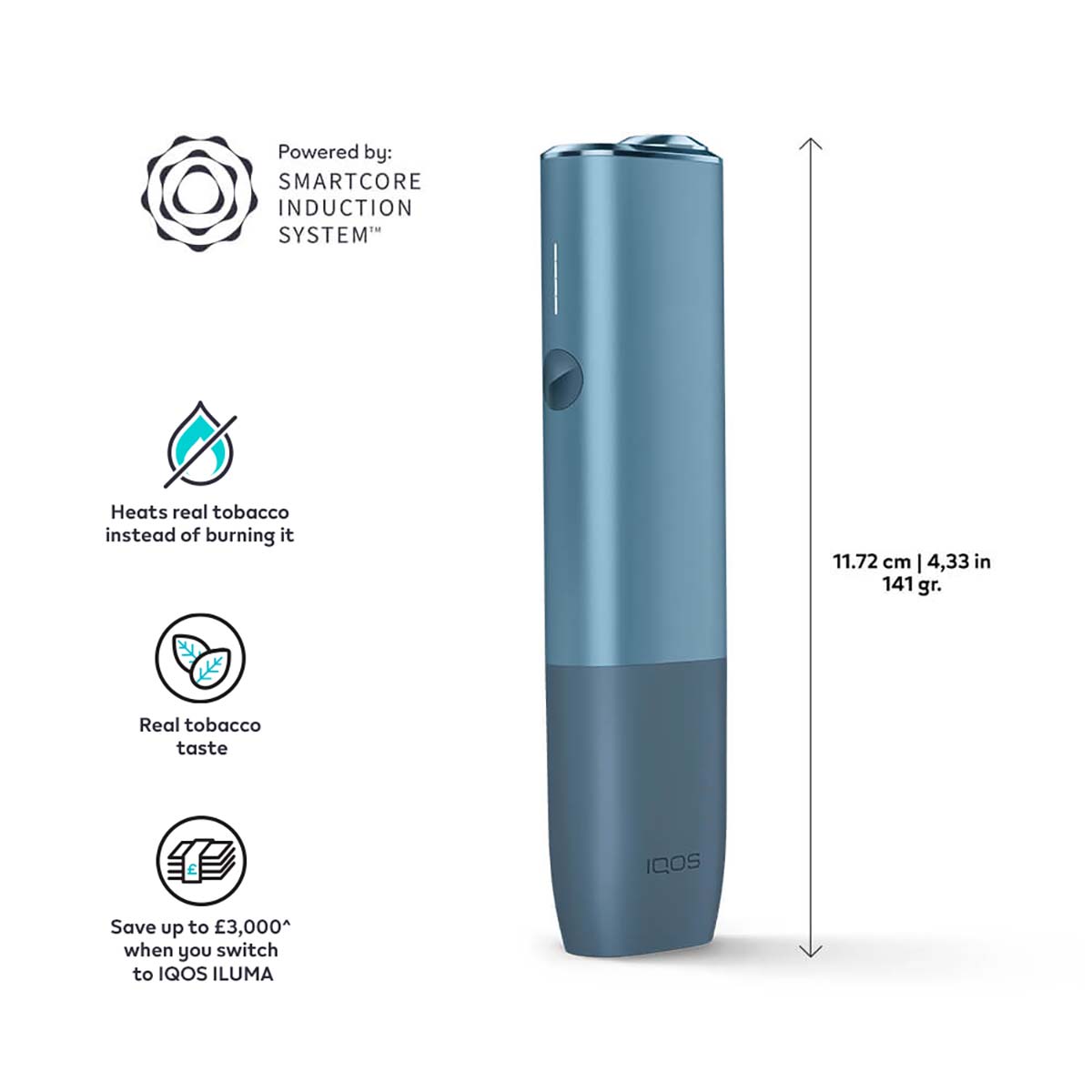 Azure Blue iqos iluma One kit Features