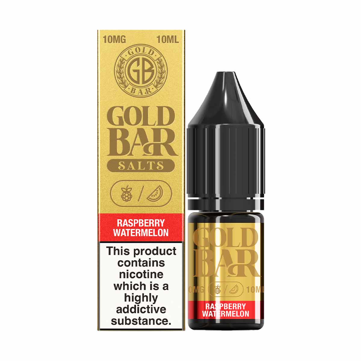 Raspberry Watermelon Gold Bar e-liquid nic salts 10mg