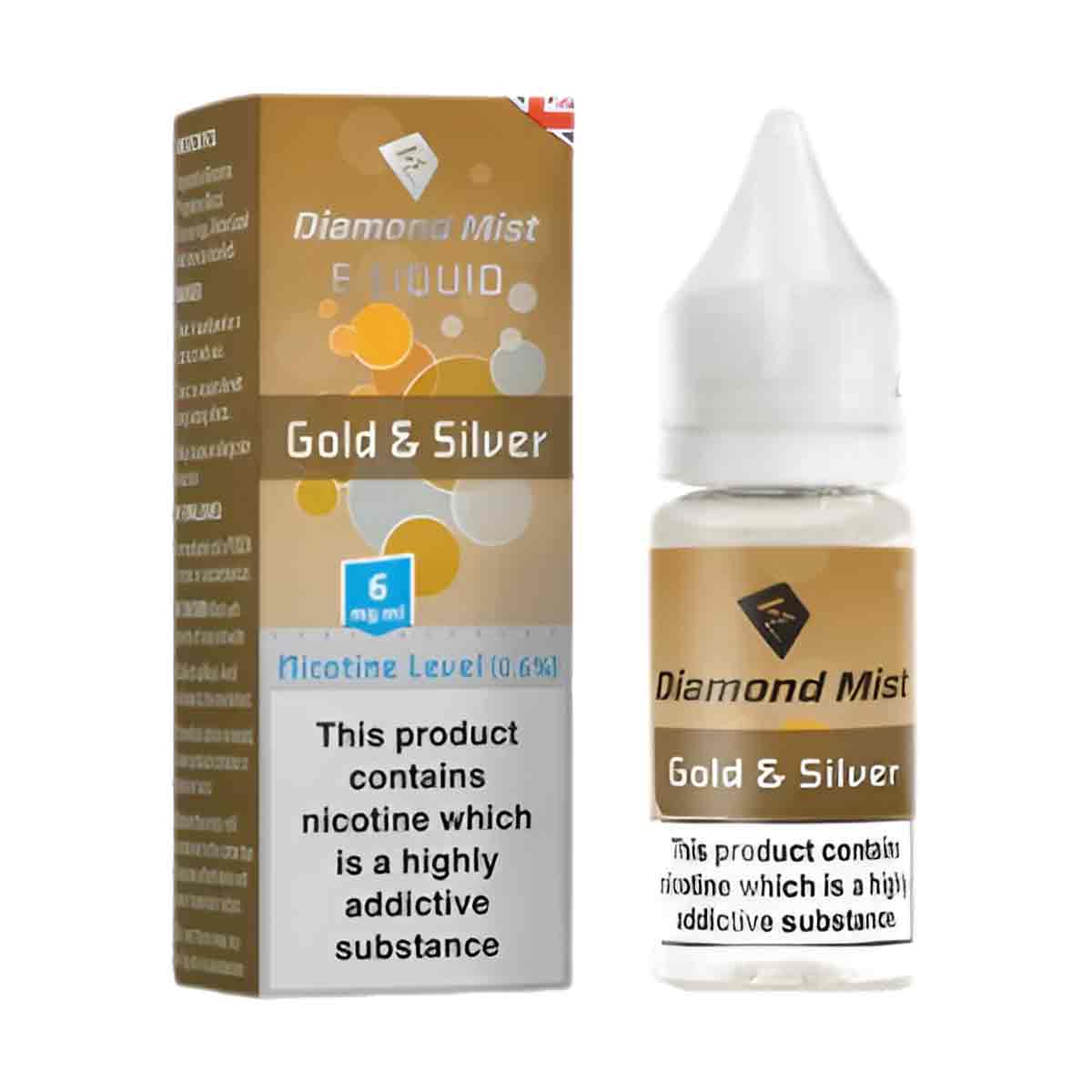 Gold & Silver Tobacco Diamond Mist 50/50 Nic Salt E-Liquid