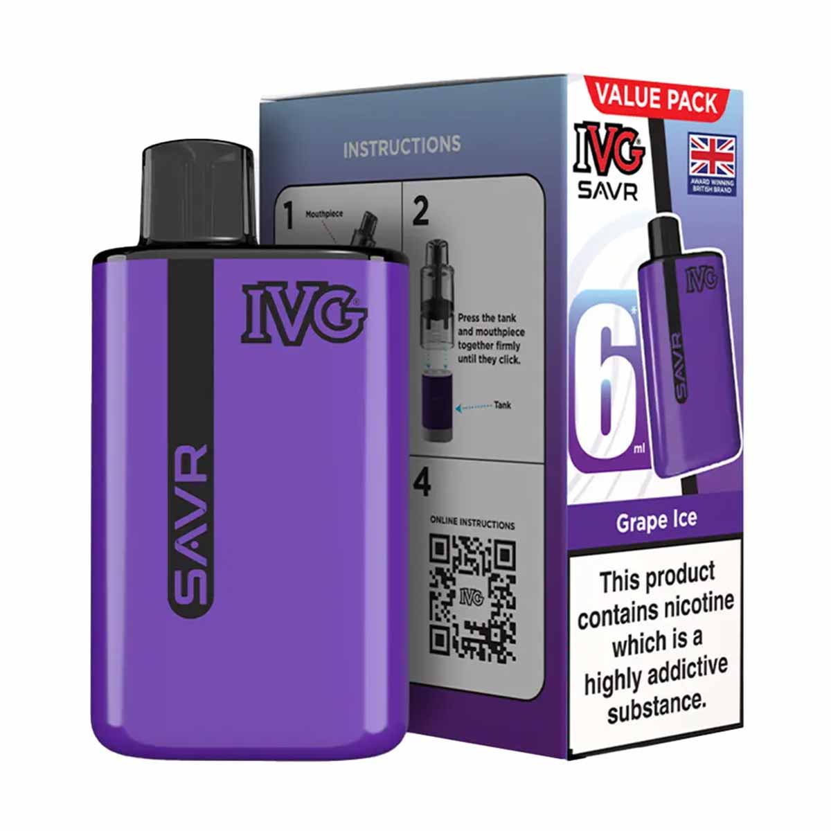 IVG SAVR Prefilled Pod Vape Kit | Disposable Alternative | 4.19 Each | Grey Haze UK IVG SAVR Prefilled Pod Vape Kit | Disposable Alternative | 4.19 Each | Grey Haze UK