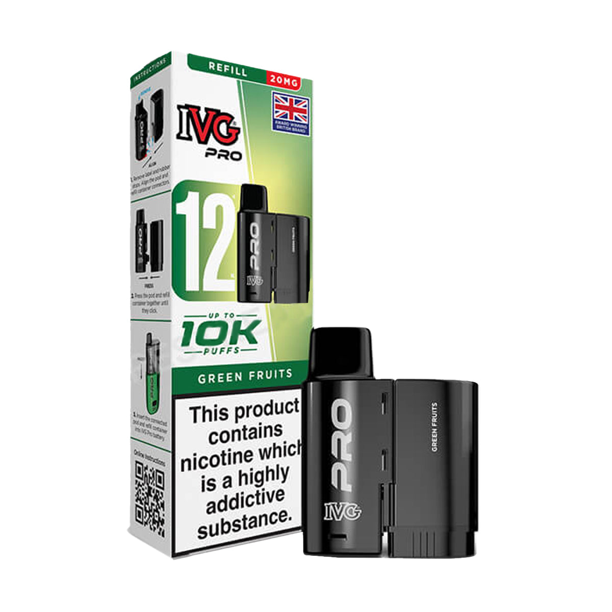 IVG Pro 12 Prefilled Pods + Refill Containers | 6.99 | 10,000 Puffs | Grey Haze UK IVG Pro 12 Prefilled Pods + Refill Containers | 6.99 | 10,000 Puffs | Grey Haze UK