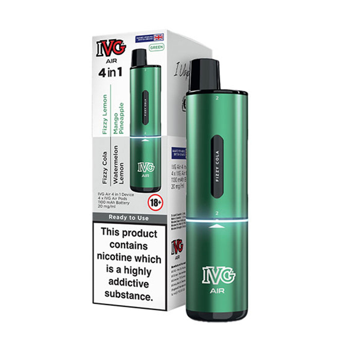 IVG Air 4 in 1 Prefilled Pod Vape Kit | Grey Haze UK IVG Air 4 in 1 Prefilled Pod Vape Kit | Grey Haze UK