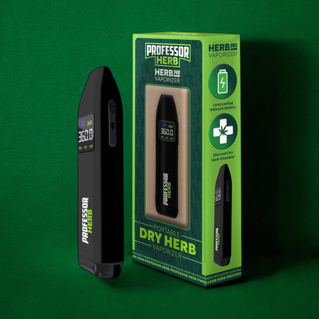 Professor Herb Herb Pro dry herb vaporizer in matte black, front view