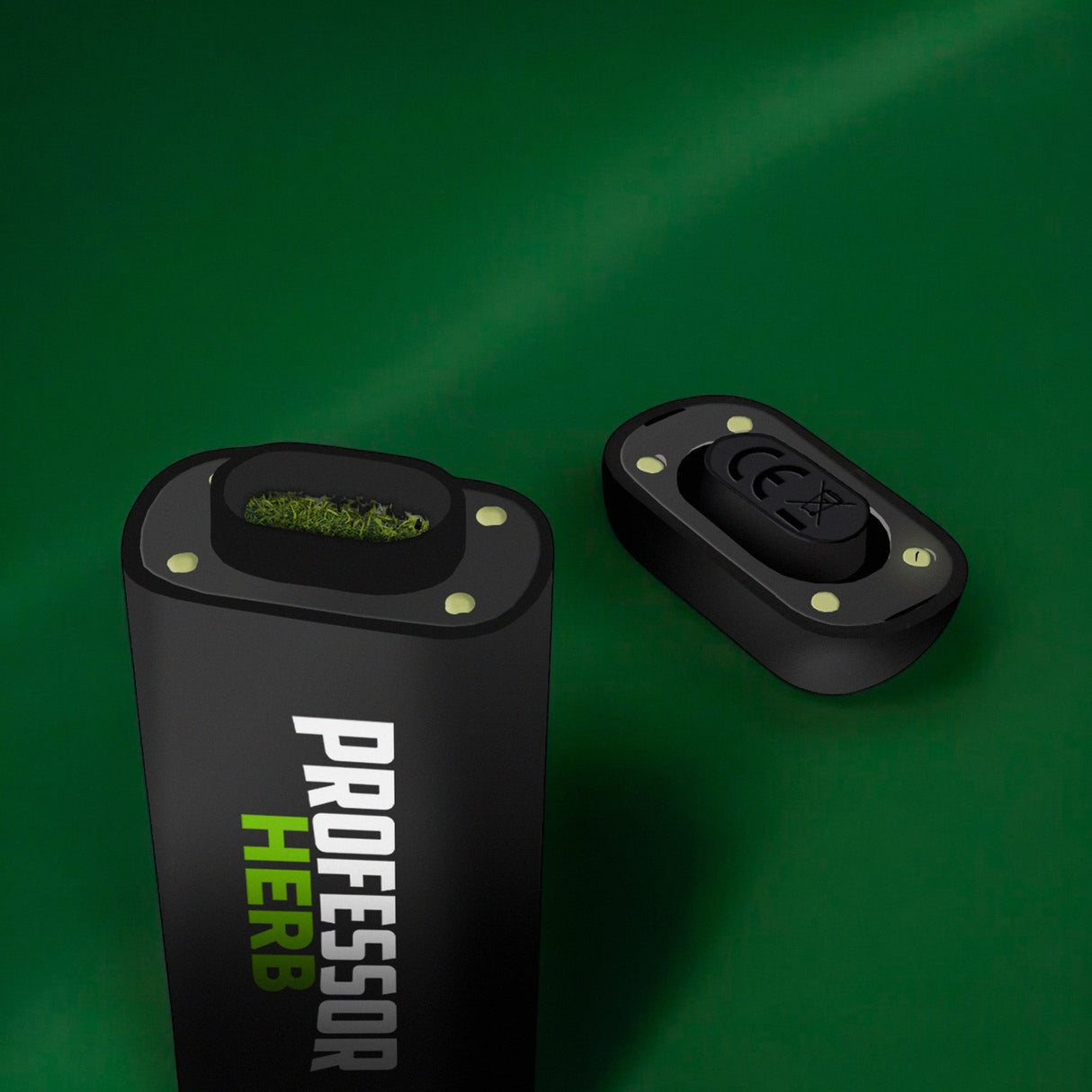 Close-up of the one-click control button on the Herb Pro vaporizer