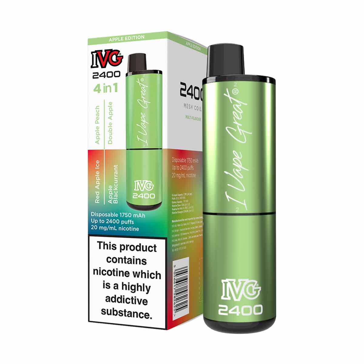 Apple Edition ivg 2400 disposable vape 