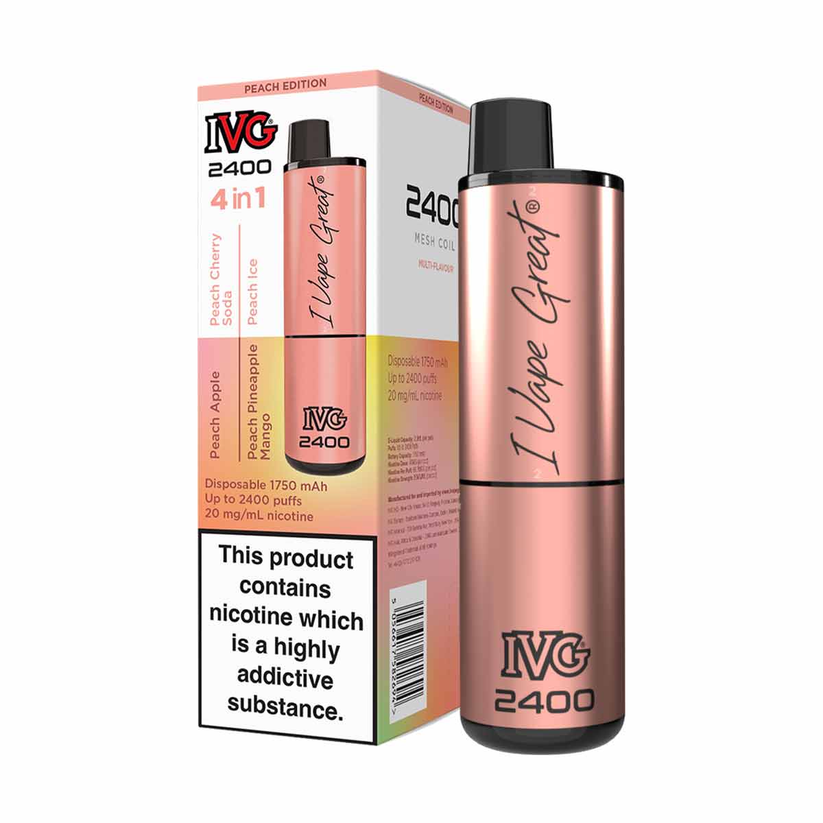 Peach Edition ivg 2400 disposable vape 