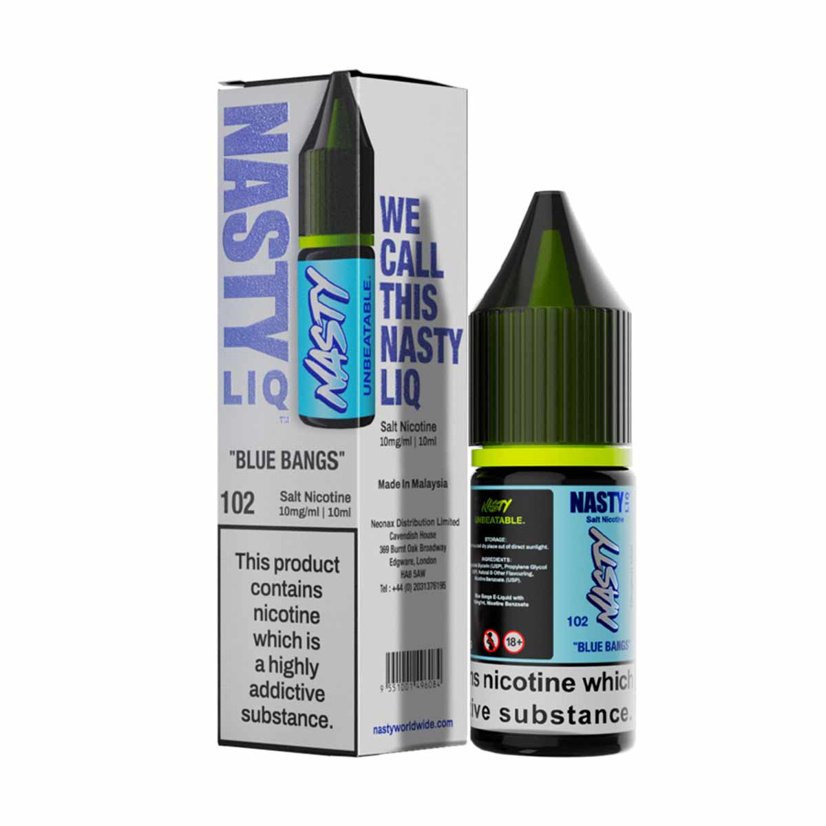 Blue Bangs Nic Salt E-Liquid by Nasty Liq