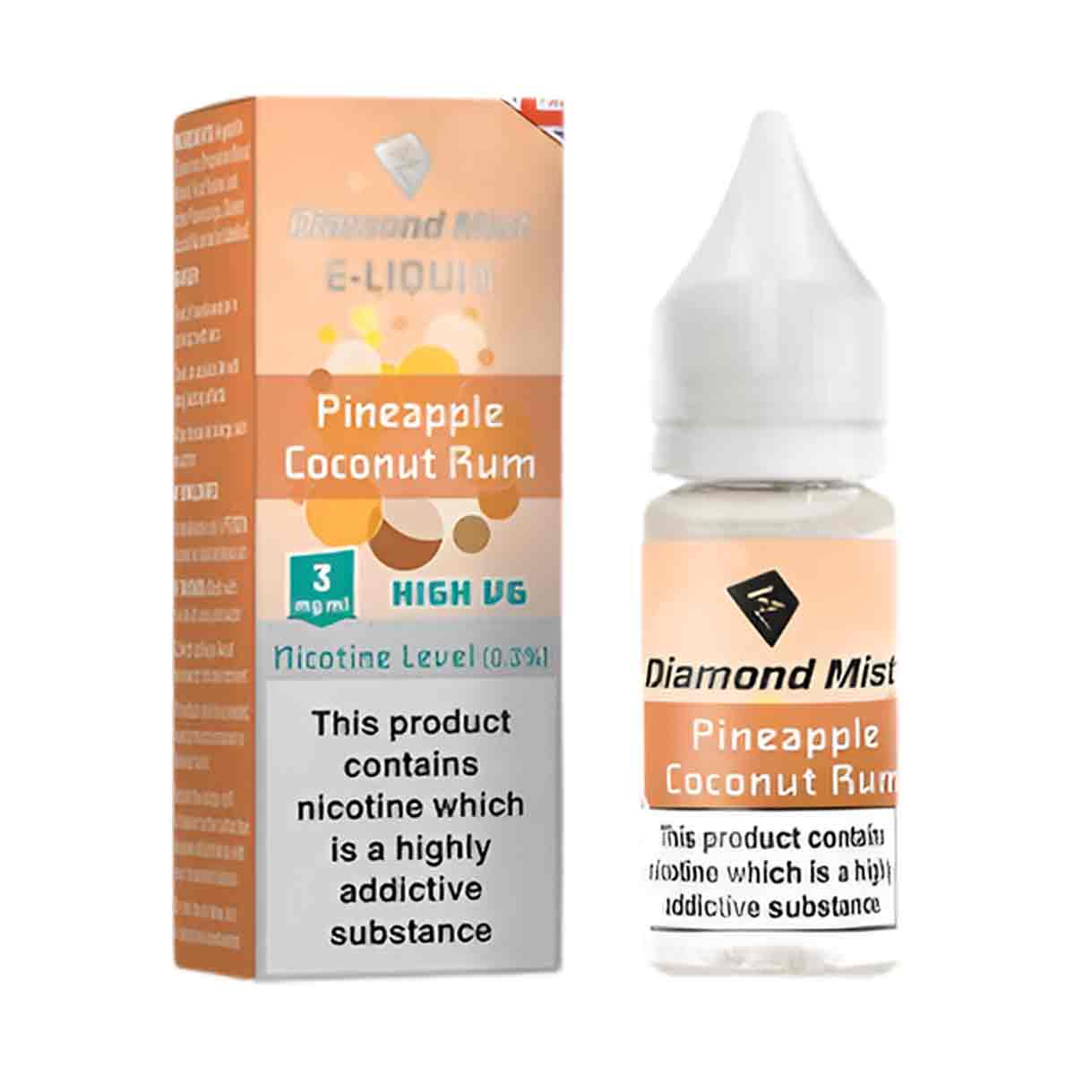 Pineapple Coconut Rum Diamond Mist 50/50 Nic Salt E-Liquid