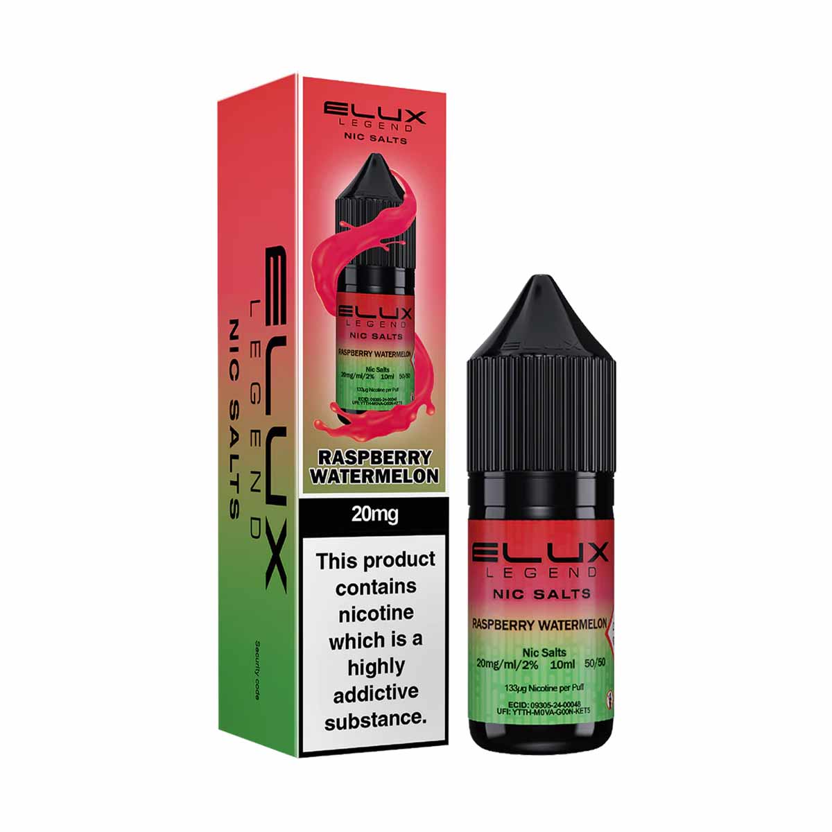 Raspberry Watermelon Nic Salt E-Liquid by Elux Legend
