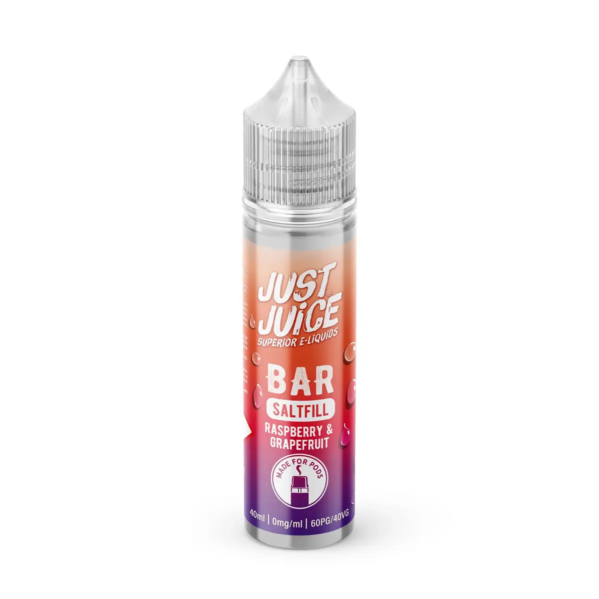 Raspberry & Grapefruit Just Juice Bar Saltfill Shortfill E-liquid 40ml