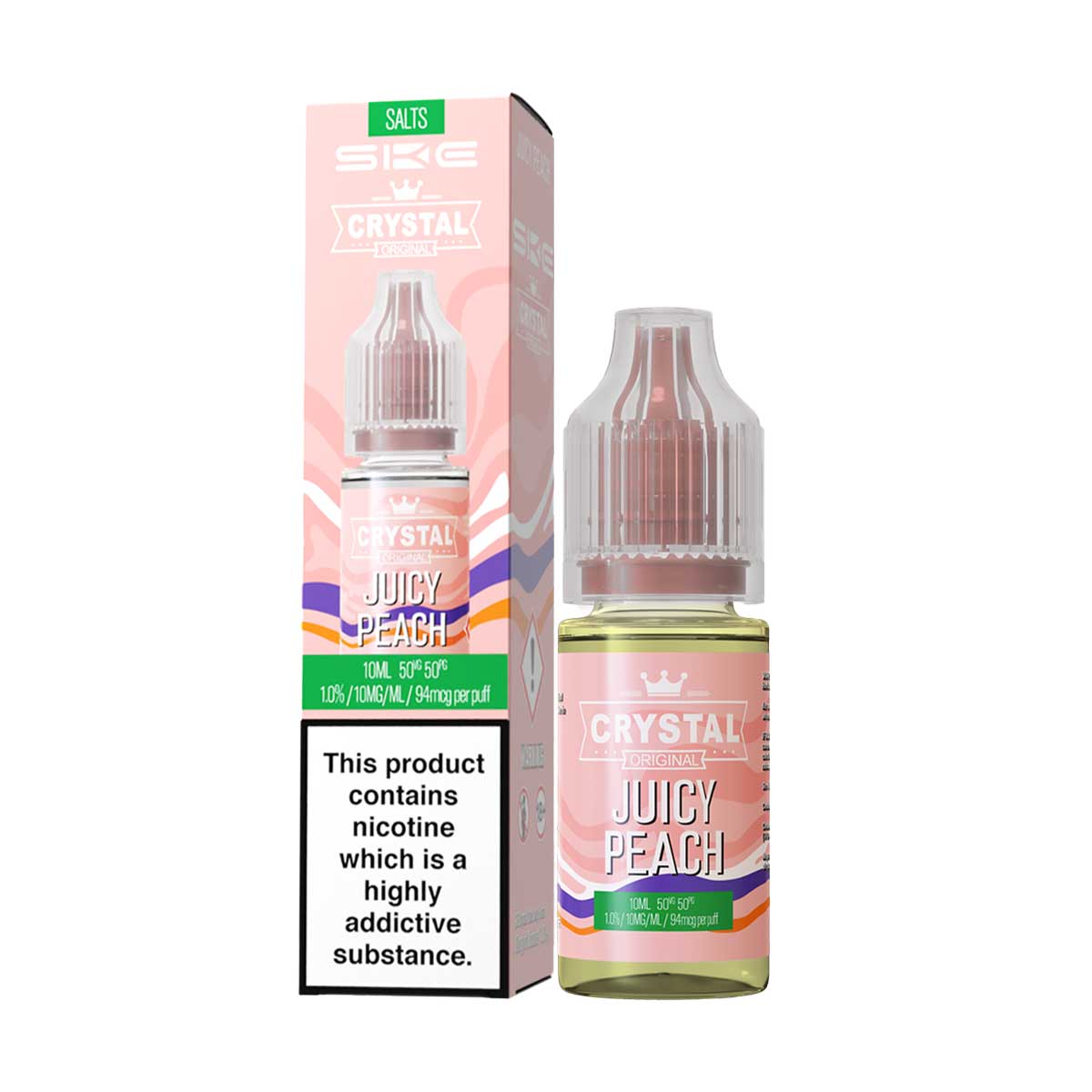 Juicy Peach ske crystal nic salts 10ml