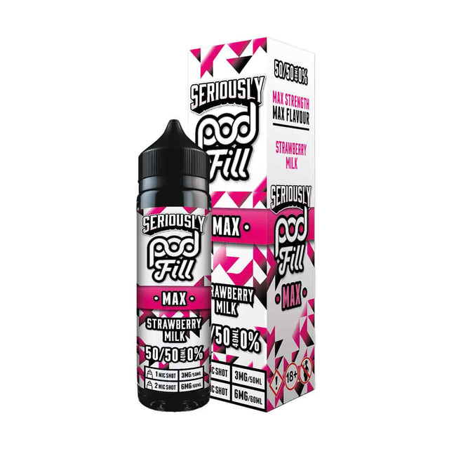 Strawberry Milk 50/50 Seriously Pod Fill Max shortfill e liquid