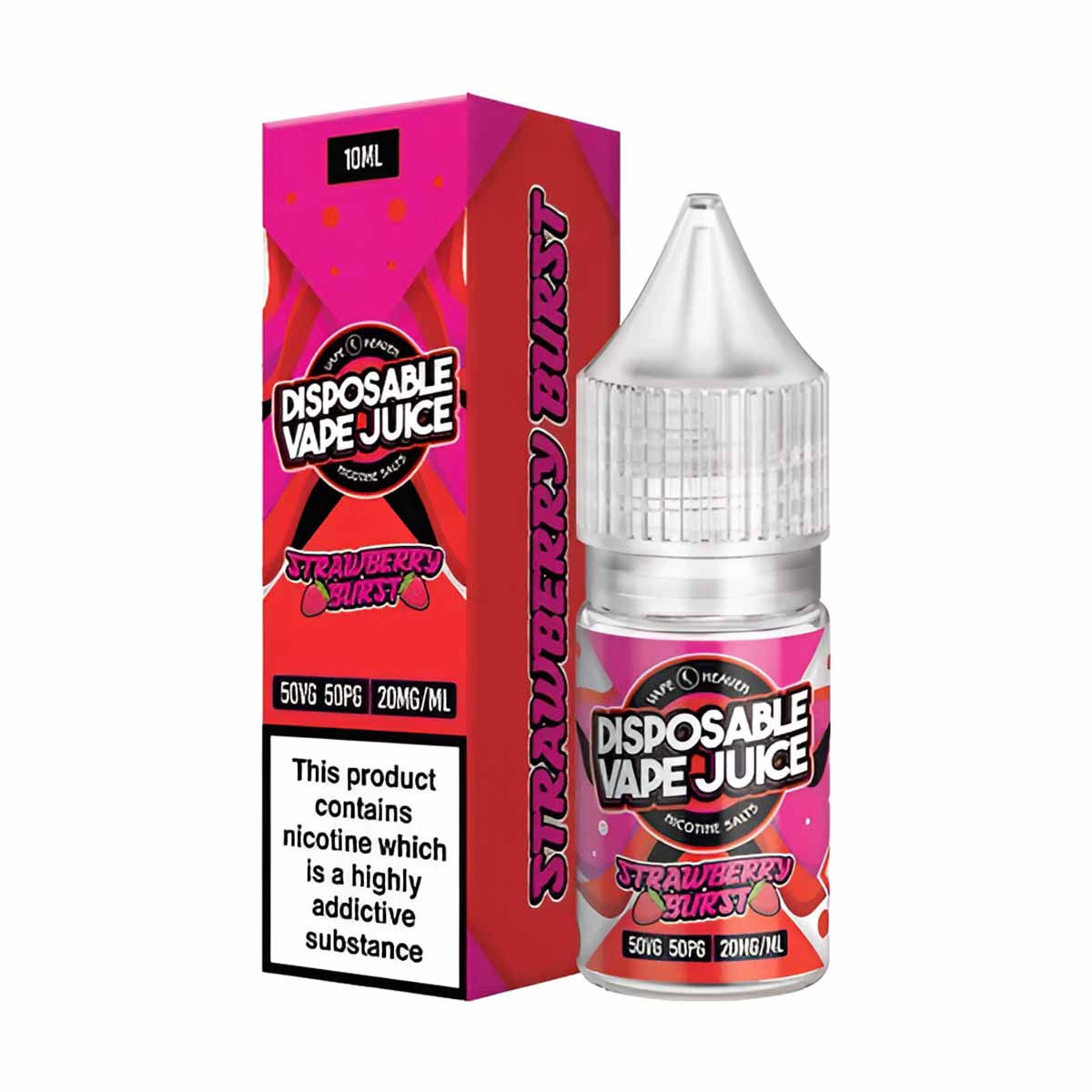 Strawberry Burst Vape Heaven Disposable Vape Juice 10ml Nic Salts