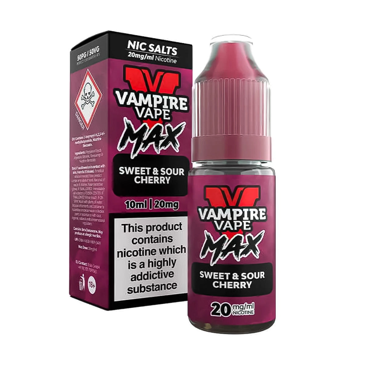 Sweet & Sour Cherry Vampire Vape MAX Nic Salt E-Liquid