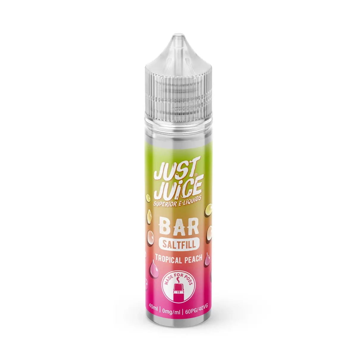 Tropical Peach Just Juice Bar Saltfill Shortfill E-liquid 40ml