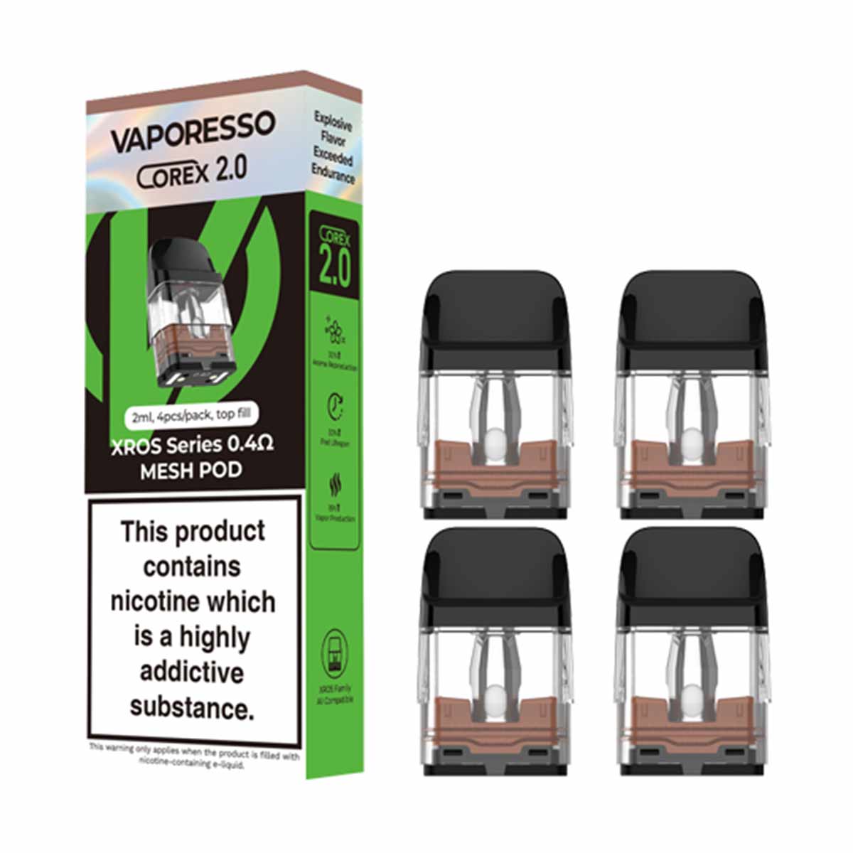 vaporesso XROS Replacement Pod Mesh vape coils Corex 2 0.4ohm Pack 4 