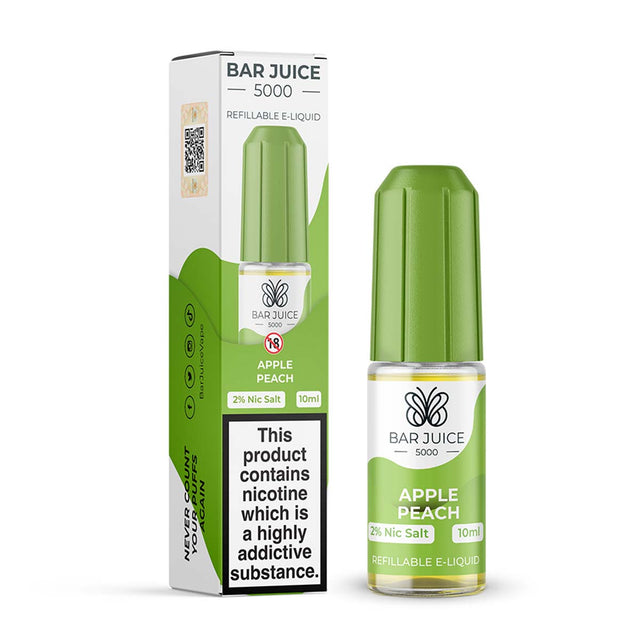 Apple Peach juice bar vape 5000 nic salt e Liquid  10ml/20mg