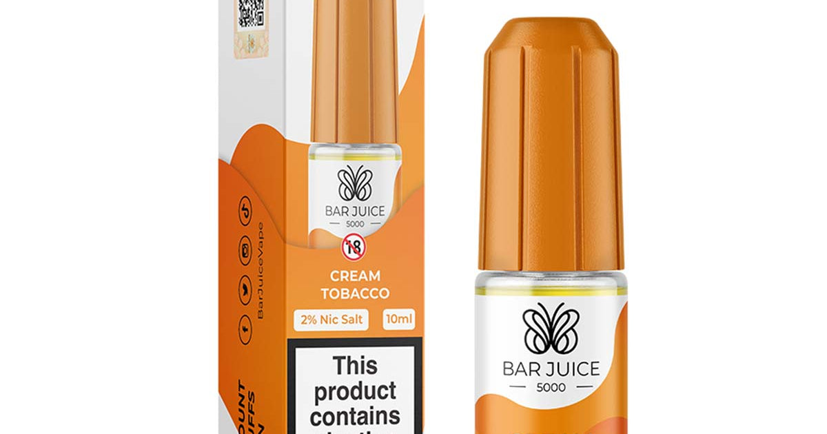 Cream Tobacco Nic Salt by Bar Juice 5000 | Grey Haze UK