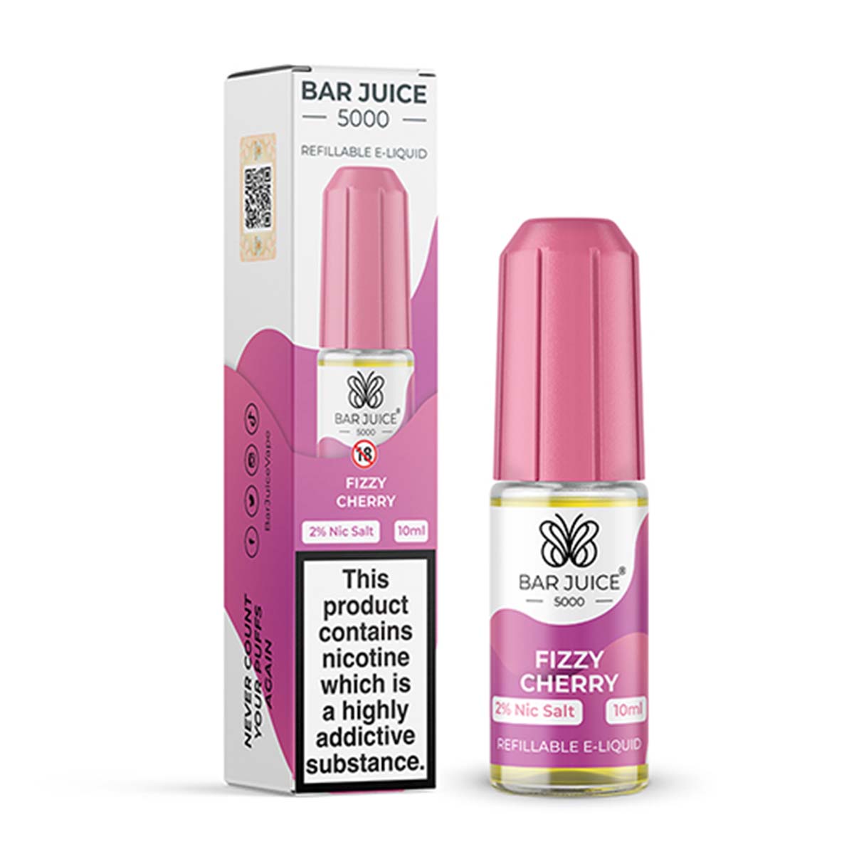 Fizzy Cherry juice bar vape 5000 nic salt e Liquid  10ml/20mg