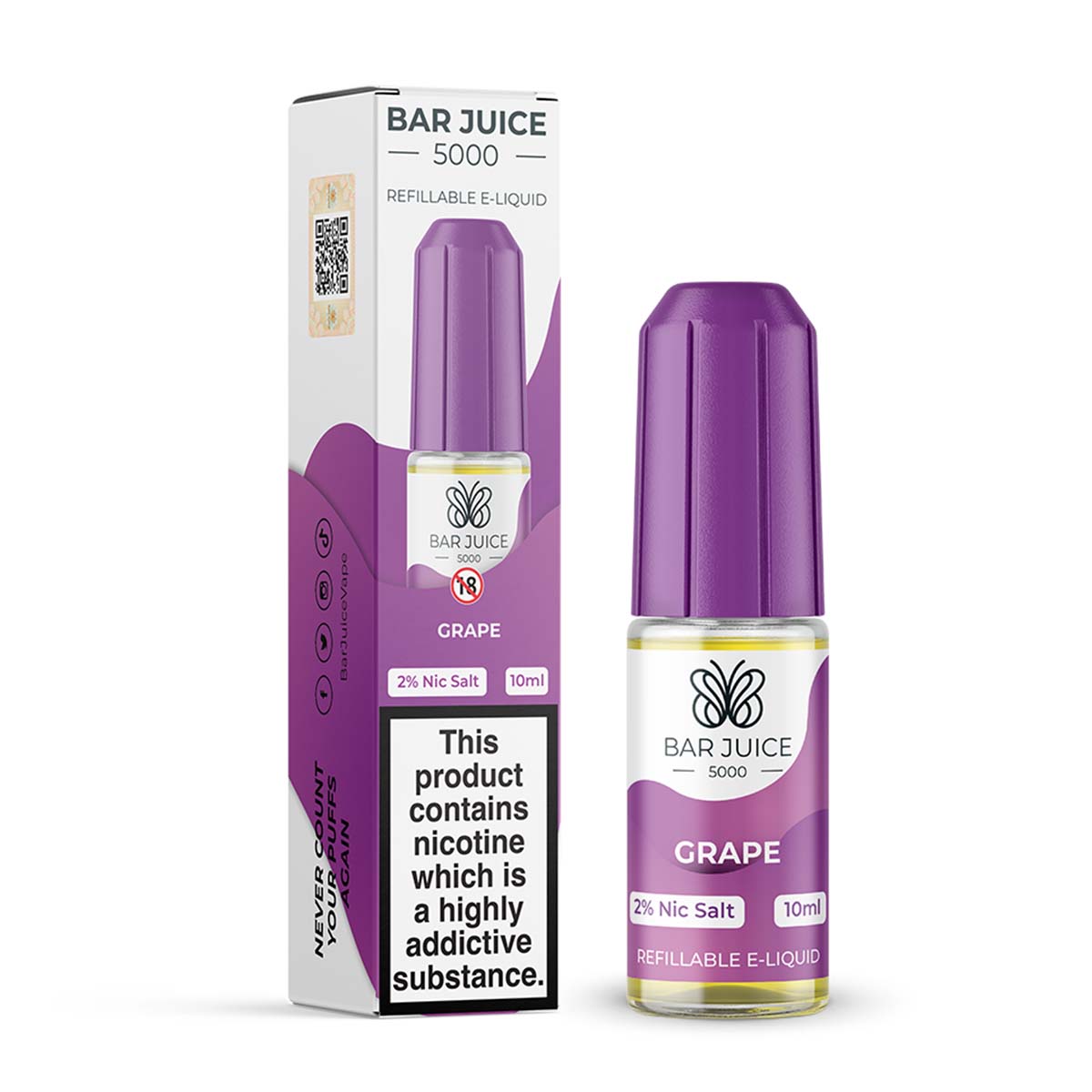 Grape Bar juice bar vape 5000 nic salt e Liquid  10ml/20mg