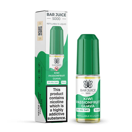 Kiwi PassionFruit Guava juice bar vape 5000 nic salt e Liquid  10ml/20mg